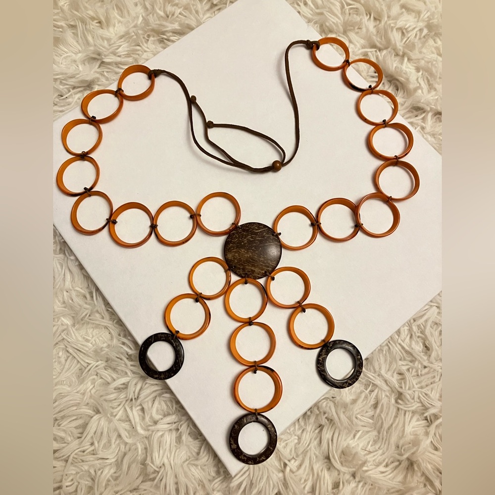 Fun Brown and Orange Belt/Necklace